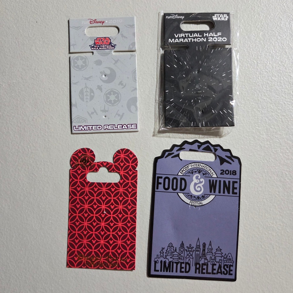 Disney Pin Backer Cards Unisex OS Multicolor Star Wars Food & Wine Lot of 4